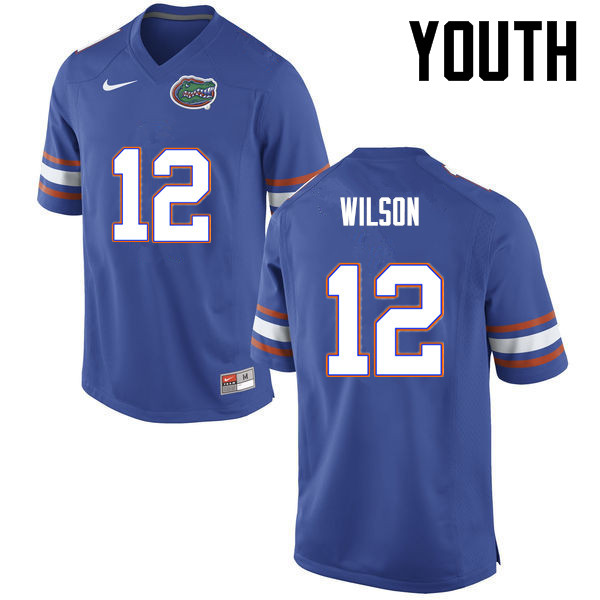 Youth Florida Gators #12 Quincy Wilson College Football Jerseys-Blue - Click Image to Close